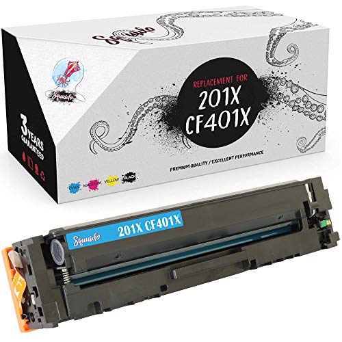 Squuido Cyan Tonerkartusche 201X CF401X kompatibel mit HP Color Laserjet Pro MFP M277dw M277n M274n M252dw M252n | Hohe Reichweite 2300 Seiten von Squuido