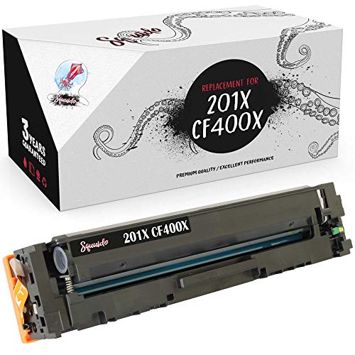 Squuido Schwarz Tonerkartusche 201X CF400X kompatibel mit HP Color Laserjet Pro MFP M277dw M277n M274n | Hohe Reichweite 2800 Seiten von Squuido