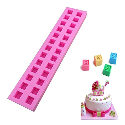 3D Buchstaben Würfel Silikonform Fondant Silikon Buchstaben 26 DIY Englisches Alphabet Silikonform Buchstaben Würfel Silikon Eiswürfelform Schokoladenform Kueche Silikonform Fondant Schokoladenform von Sqxaldm