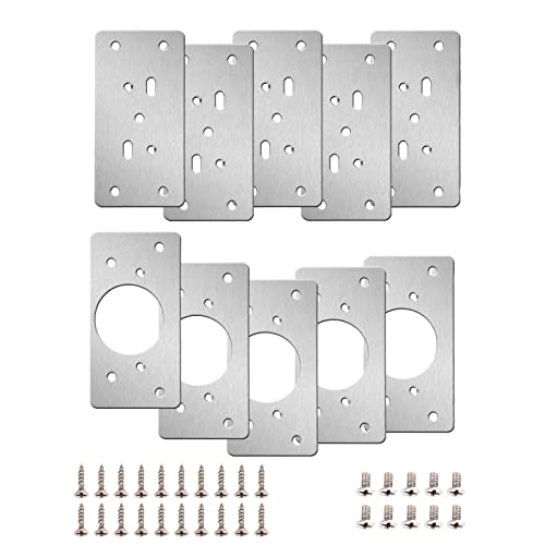 Scharnier Reparaturplatte Schranktüren Schrank Scharnier Reparatur Platte Loch Schrauben Edelstahl Befestigungsplatte Topfscharnier Reparaturplatte für Reparatur Feste Schranktüren(10 Stück: 90*47mm) von Sqxaldm