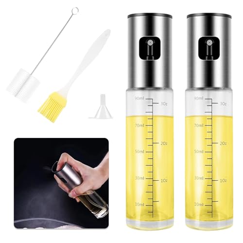 Sqxaldm 2 Stück Ölsprüher zum Kochen Sprühflasche Küchen Gadgets für Speiseöl Kochen Edelstahl Ölsprüher für Speiseöl Transparen Glas Ölspray Zum Kochen mit Reinigungsset, für Kochen, Grill(100ml*2) Sqxaldm 2 Stück Ölsprüher zum Kochen Sprühflasche Küchen Gadgets für Speiseöl Kochen Edelstahl Ölsprüher für Speiseöl Transparen Glas Ölspray Zum Kochen mit Reinigungsset, für Kochen, Grill(100ml*2) von Sqxaldm