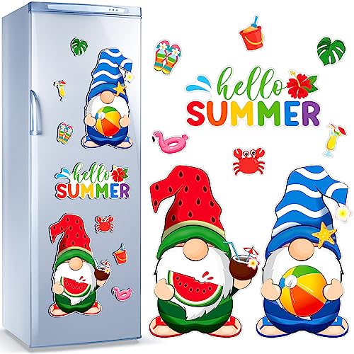 9 Stück Urlaubswichtel Kühlschrankmagnete Zwerg Kühlschrankmagnet Aufkleber Sommermagnete Dekorationen für Zuhause Küche Garage Metalltür Auto (Wassermelone) von Sratte
