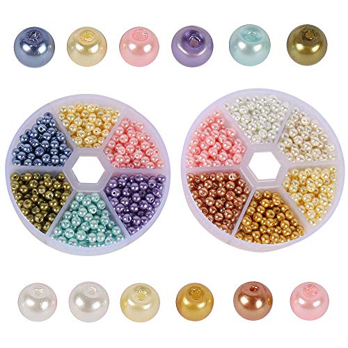 1440Pcs Acrylperlen Bunte Perlen, Auffädeln Armbänder-Set, Große Perlen 4mm Perlchen Rund Bastelperlen Zum Auffädeln, Für DIY Schmuckherstellung, Armbänder, Halsketten Basteln von Srcasy