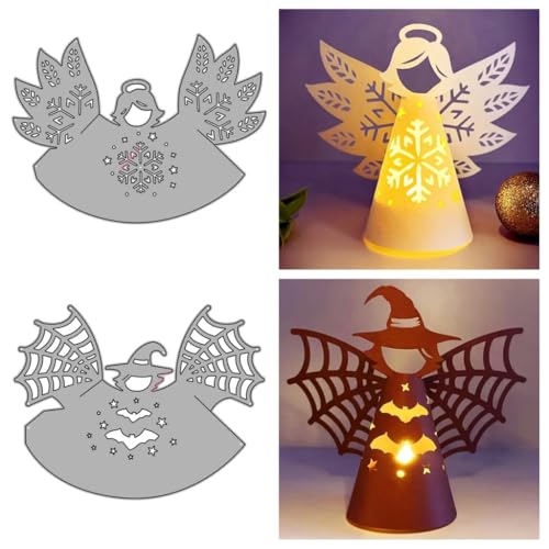 Sredwtk 2set Engel Hexe Laterne Geschenkbox Stanzschablonen Schachtel Stanzschablonen Box Metall Prägeschablonen Stanzmaschine Stanzformen Schablonen für DIY 3D Keksbox Süßigkeitenbox Sredwtk 2set Engel Hexe Laterne Geschenkbox Stanzschablonen Schachtel Stanzschablonen Box Metall Prägeschablonen Stanzmaschine Stanzformen Schablonen für DIY 3D Keksbox Süßigkeitenbox von Sredwtk