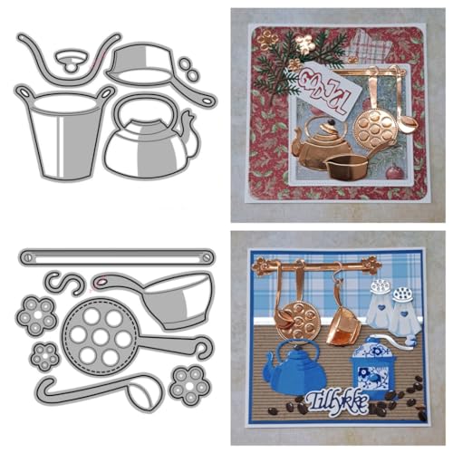 Sredwtk 2set Küchenutensilien Stanzschablonen Weihnachten Metall Prägeschablonen Stanzformen Schneiden für DIY Karte Sammelalbum Scrapbooking Fotoalbum Deko Cutting Dies von Sredwtk