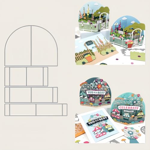 Sredwtk 3D Grußkarten Stanzschablonen Geburtstag Weihnachten Metall Prägeschablonen Stanzformen Schneiden für DIY Karte Sammelalbum Scrapbooking Fotoalbum Deko von Sredwtk