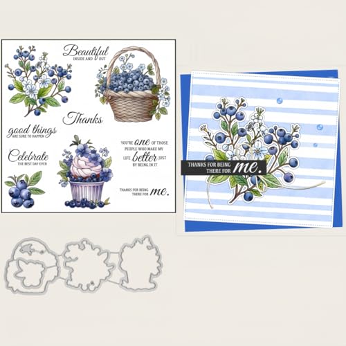 Sredwtk Blaubeeren Blumen Stanzschablonen und Stempelset,Stempel und Stanzen Set,Silikonstempel und Stanzen Set,Clear Stamp und Stanzschablone Für DIY Scrapbooking Fotoalbum Dekor Karten Sredwtk Blaubeeren Blumen Stanzschablonen und Stempelset,Stempel und Stanzen Set,Silikonstempel und Stanzen Set,Clear Stamp und Stanzschablone Für DIY Scrapbooking Fotoalbum Dekor Karten von Sredwtk