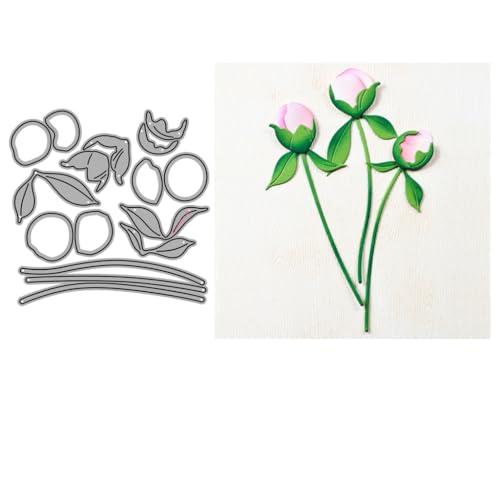 Sredwtk Blumen Set Stanzschablonen Geburtstag Weihnachten Metall Prägeschablonen Stanzformen Schneiden für DIY Karte Sammelalbum Scrapbooking Fotoalbum Deko (D) von Sredwtk