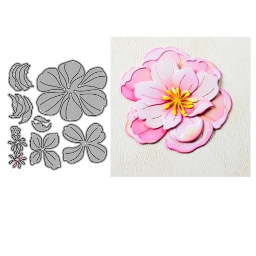 Sredwtk Blumen Set Stanzschablonen Geburtstag Weihnachten Metall Prägeschablonen Stanzformen Schneiden für DIY Karte Sammelalbum Scrapbooking Fotoalbum Deko (H) von Sredwtk
