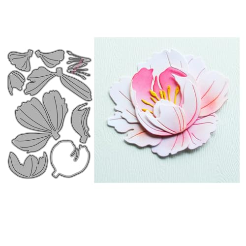 Sredwtk Blumen Set Stanzschablonen Geburtstag Weihnachten Metall Prägeschablonen Stanzformen Schneiden für DIY Karte Sammelalbum Scrapbooking Fotoalbum Deko (I) von Sredwtk