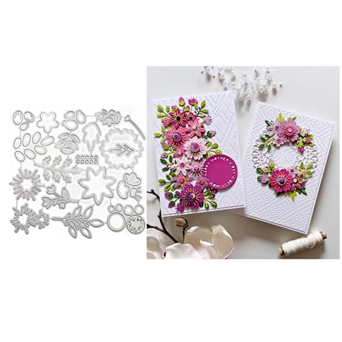 Sredwtk Blumen und Blätter Stanzschablonen Cutting Dies Geburtstag Weihnachten Papierbasteln Schablonen für Scrapbooking, Fotoalbum, Karte, Papier Dekoration, Geschenk von Sredwtk