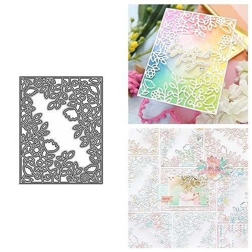 Sredwtk Blumen und Blätter Stanzschablonen Rahmen Cutting Dies Geburtstag Weihnachten Papierbasteln Schablonen für Scrapbooking, Fotoalbum, Karte, Papier Dekoration, Geschenk von Sredwtk