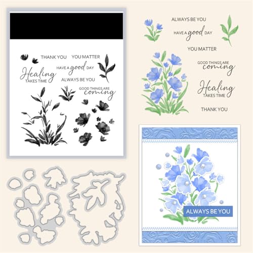 Sredwtk Dank Blumen Stanzschablonen und Stempelset,Stempel und Stanzen Set,Silikonstempel und Stanzen Set,Clear Stamp und Stanzschablone Für DIY Scrapbooking Fotoalbum Dekor Karten Sredwtk Dank Blumen Stanzschablonen und Stempelset,Stempel und Stanzen Set,Silikonstempel und Stanzen Set,Clear Stamp und Stanzschablone Für DIY Scrapbooking Fotoalbum Dekor Karten von Sredwtk