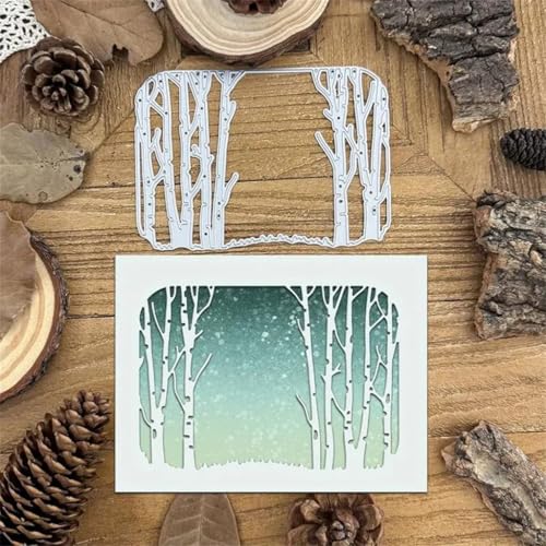 Sredwtk Der Wald im Winter Stanzschablonen Weihnachten Metall Prägeschablonen Stanzformen Schneiden für DIY Karte Sammelalbum Scrapbooking Fotoalbum Deko (A) von Sredwtk