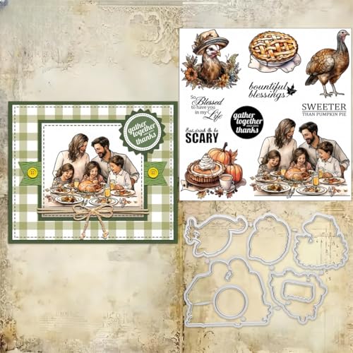 Sredwtk Familie Thanksgiving Stanzschablonen und Stempelset,Stempel und Stanzen Set,Silikonstempel und Stanzen Set,Clear Stamp und Stanzschablone Für DIY Scrapbooking Fotoalbum Dekor Karten Sredwtk Familie Thanksgiving Stanzschablonen und Stempelset,Stempel und Stanzen Set,Silikonstempel und Stanzen Set,Clear Stamp und Stanzschablone Für DIY Scrapbooking Fotoalbum Dekor Karten von Sredwtk