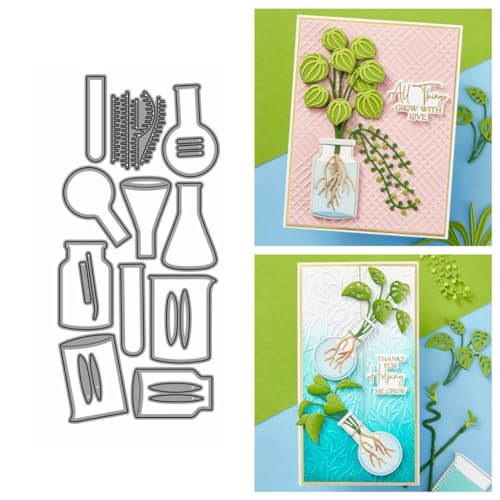 Sredwtk Flasche Vase Stanzschablonen Frühling Sommer Metall Prägeschablonen Stanzformen Schneiden für DIY Karte Sammelalbum Scrapbooking Fotoalbum Deko Cutting Dies von Sredwtk