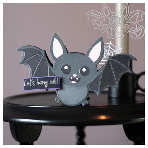 Sredwtk Fledermaus Stanzschablonen Halloween Metall Prägeschablonen Stanzformen Schneiden für DIY Karte Sammelalbum Scrapbooking Fotoalbum Deko von Sredwtk