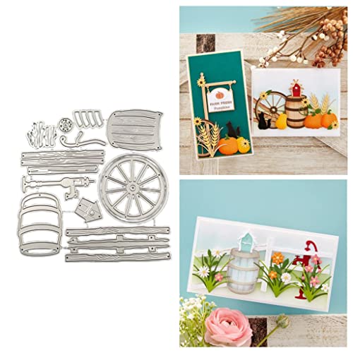 Sredwtk Gemüse Blumen Kinderwagen Stanzschablonen Cutting Dies Prägeschablonen Stanzformen Schablonen Für Scrapbooking, Fotopapier 3D Karten Handwerk Prägen DIY Herstellung Geschenk (B) von Sredwtk