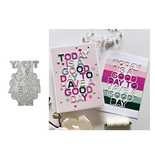 Sredwtk Good Day Stanzschablonen Schriftzüge Cutting Dies Prägeschablonen Stanzformen Schablonen Für Scrapbooking, Fotopapier 3D Karten Handwerk Prägen DIY Herstellung Geschenk von Sredwtk