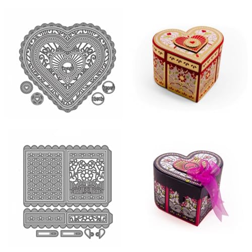 Sredwtk Herzbox Stanzschablonen Schachtel Stanzschablonen Boxen Metall Prägeschablonen Stanzmaschine Stanzformen Schablonen für DIY 3D Hochzeitgeschenkbox Keksbox Süßigkeitenbox Sredwtk Herzbox Stanzschablonen Schachtel Stanzschablonen Boxen Metall Prägeschablonen Stanzmaschine Stanzformen Schablonen für DIY 3D Hochzeitgeschenkbox Keksbox Süßigkeitenbox von Sredwtk