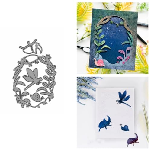 Sredwtk Insekten und Pflanzen Stanzschablonen Tiere Metall Prägeschablonen Stanzformen Schneiden für DIY Karte Sammelalbum Scrapbooking Fotoalbum Deko von Sredwtk