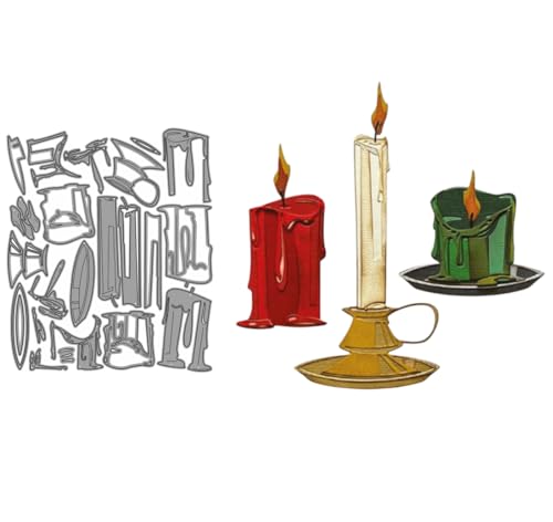 Sredwtk Kerze Stanzschablonen Weihnachten Cutting Dies Weihnachten Papierbasteln Schablonen für Scrapbooking, Fotoalbum, Karte, Papier Dekoration, Geschenk von Sredwtk