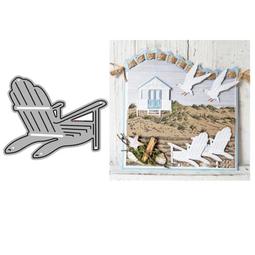 Sredwtk Liegestuhl am Strand Stanzschablonen Metall Prägeschablonen Stanzformen Schneiden für DIY Karte Sammelalbum Scrapbooking Fotoalbum Deko Cutting Dies (B) von Sredwtk