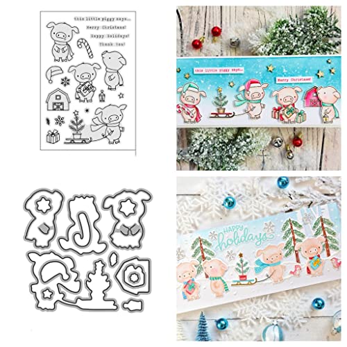 Sredwtk Niedliches Schweinchen Tiere Stempel und Stanzen Set, Silikonstempel und Stanzen Set, Stanzschablonen und Stempelset, Clear Stamp und Stanzschablone Für DIY Scrapbooking Fotoalbum Dekor Karten Sredwtk Niedliches Schweinchen Tiere Stempel und Stanzen Set, Silikonstempel und Stanzen Set, Stanzschablonen und Stempelset, Clear Stamp und Stanzschablone Für DIY Scrapbooking Fotoalbum Dekor Karten von Sredwtk