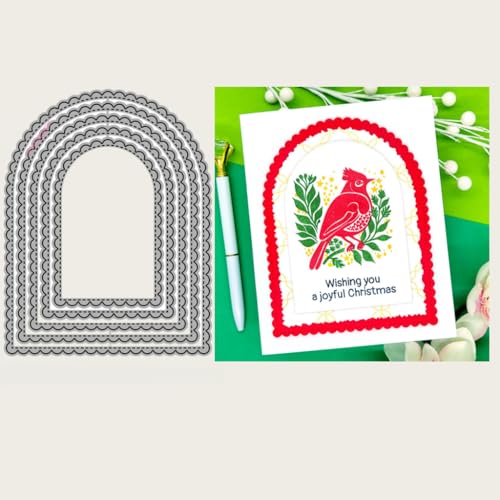Sredwtk Oval Rund Rechteckig Quadratisch Rahmen Stanzschablonen Geburtstag Weihnachten Metall Prägeschablonen Stanzformen Schneiden für DIY Karte Sammelalbum Scrapbooking Fotoalbum Deko (E) von Sredwtk