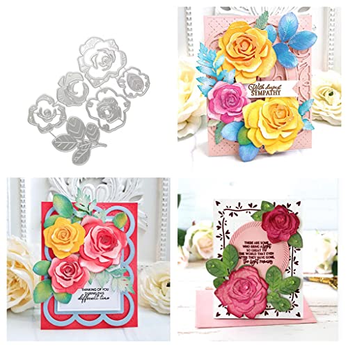 Sredwtk Rose Stanzschablonen Blumen, Metall Prägeschablonen Stanzmaschine Stanzformen Schablonen Schneiden Embossing für DIY Selbstgemacht Scrapbooking Dekor von Sredwtk