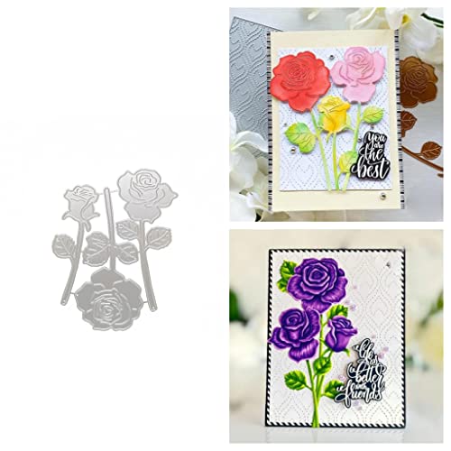Sredwtk Rose Stanzschablonen Blumen Cutting Dies Prägeschablonen Stanzformen Schablonen Für Scrapbooking, Fotopapier 3D Karten Handwerk Prägen DIY Herstellung Geschenk von Sredwtk