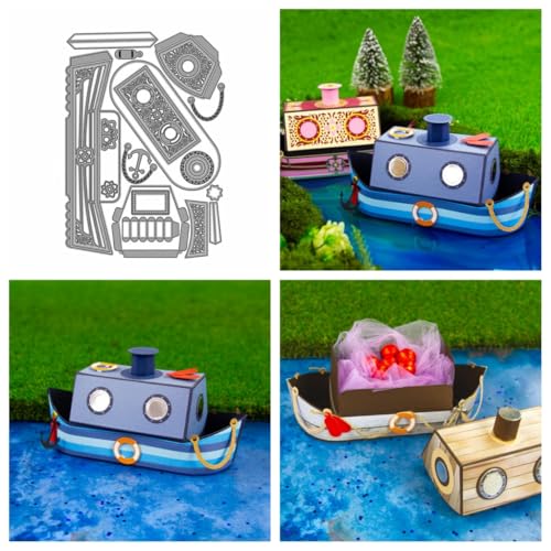 Sredwtk Schiff Geschenkbox Stanzschablonen Schachtel Stanzschablonen Box Metall Prägeschablonen Stanzmaschine Stanzformen Schablonen für DIY 3D Keksbox Süßigkeitenbox Sredwtk Schiff Geschenkbox Stanzschablonen Schachtel Stanzschablonen Box Metall Prägeschablonen Stanzmaschine Stanzformen Schablonen für DIY 3D Keksbox Süßigkeitenbox von Sredwtk