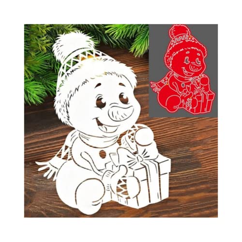 Sredwtk Schneemann Stanzschablonen Schneemann Stanzschablonen Weihnachten Prägeschablonen Stamping Schablone für Diy Album,Scrapbooking,Karten (3) von Sredwtk