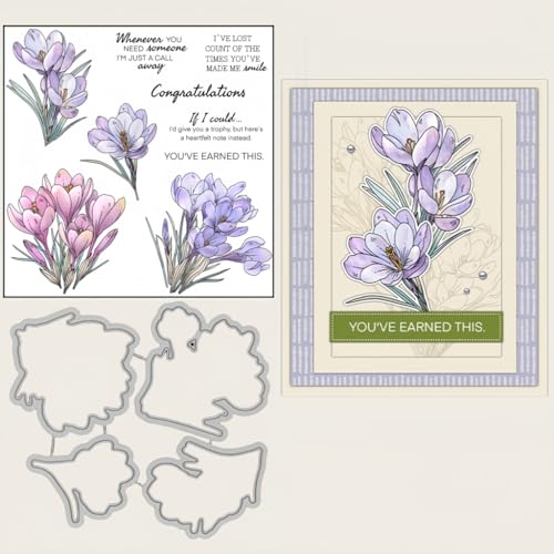 Sredwtk Schöne Blumen Stanzschablonen und Stempelset,Stempel und Stanzen Set,Silikonstempel und Stanzen Set,Clear Stamp und Stanzschablone Für DIY Scrapbooking Fotoalbum Dekor Karten Sredwtk Schöne Blumen Stanzschablonen und Stempelset,Stempel und Stanzen Set,Silikonstempel und Stanzen Set,Clear Stamp und Stanzschablone Für DIY Scrapbooking Fotoalbum Dekor Karten von Sredwtk