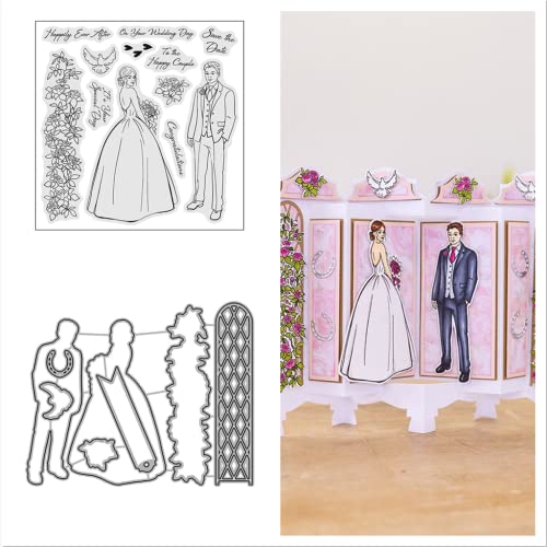 Sredwtk Stanzschablonen Hochzeit Clearstamps und Stanzschablonen Set Prägeschablonen Cutting Dies Stanzformen für DIY Scrapbooking Herstellung Karten Handwerk Geschenk Sredwtk Stanzschablonen Hochzeit Clearstamps und Stanzschablonen Set Prägeschablonen Cutting Dies Stanzformen für DIY Scrapbooking Herstellung Karten Handwerk Geschenk von Sredwtk