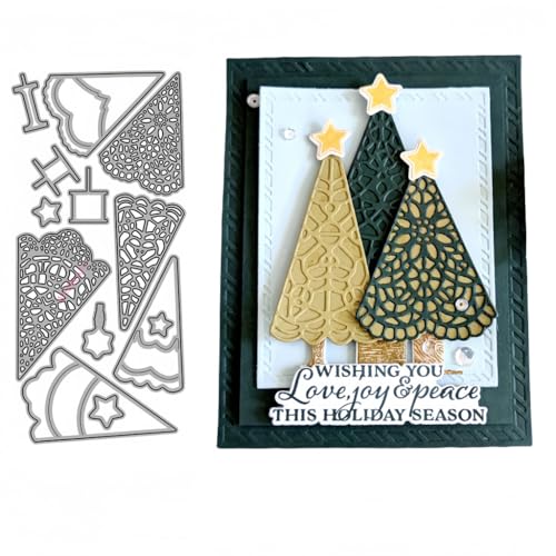 Sredwtk Sterne Weihnachtsbaum Stanzschablonen Weihnachten Metall Prägeschablonen Stanzformen Schneiden für DIY Karte Sammelalbum Scrapbooking Fotoalbum Deko von Sredwtk