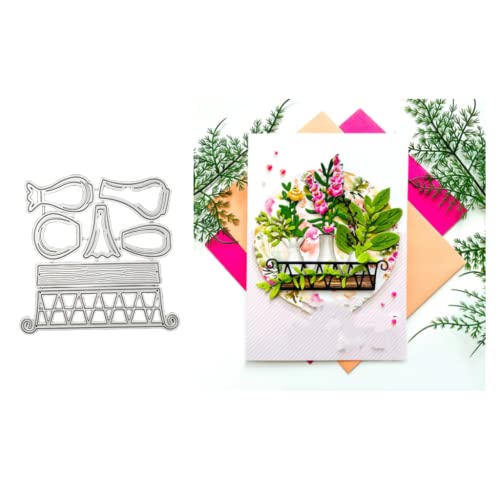 Sredwtk Vase Stanzschablonen Cutting Dies Prägeschablonen Stanzformen Schablonen Für Scrapbooking, Fotopapier 3D Karten Handwerk Prägen DIY Herstellung Geschenk von Sredwtk