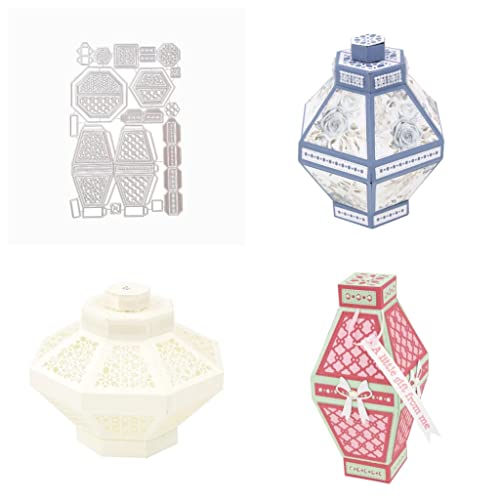 Sredwtk Vase Stanzschablonen Schachteln Metall Prägeschablonen Stanzmaschine Stanzformen Schablonen für DIY 3D Hochzeitgeschenkbox Kuchenbox Keksbox Süßigkeitenbox von Sredwtk