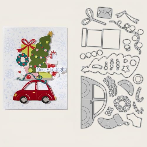 Sredwtk Weihnachtsauto Stanzschablonen Weihnachten Metall Prägeschablonen Stanzformen Schneiden für DIY Karte Sammelalbum Scrapbooking Fotoalbum Deko Sredwtk Weihnachtsauto Stanzschablonen Weihnachten Metall Prägeschablonen Stanzformen Schneiden für DIY Karte Sammelalbum Scrapbooking Fotoalbum Deko von Sredwtk