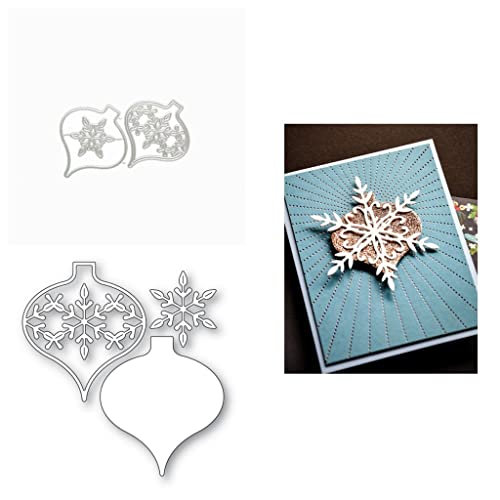 Sredwtk Weihnachtsball Schneeflocke Winter Wald Stanzschablonen Weihnachten Metall Prägeschablonen Cutting Dies Weihnachten Stanzformen für DIY Scrapbooking Herstellung Karten Handwerk Geschenk von Sredwtk