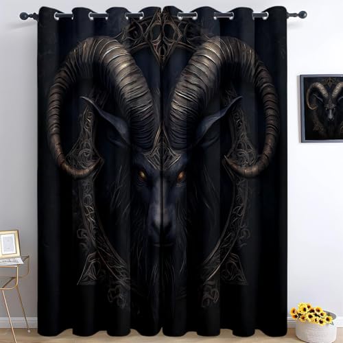 Anime Fantasy Stierkopf Vorhänge mit Ösen 2er Set B150 X H166 cm Schwarz Blickdicht Schallschutz Kälteschutz Wärmeisolierende Polyester Vorhänge für Wohnzimmer Schlafzimmer Gardinen Anime Fantasy Stierkopf Vorhänge mit Ösen 2er Set B150 X H166 cm Schwarz Blickdicht Schallschutz Kälteschutz Wärmeisolierende Polyester Vorhänge für Wohnzimmer Schlafzimmer Gardinen von Srigzcaly