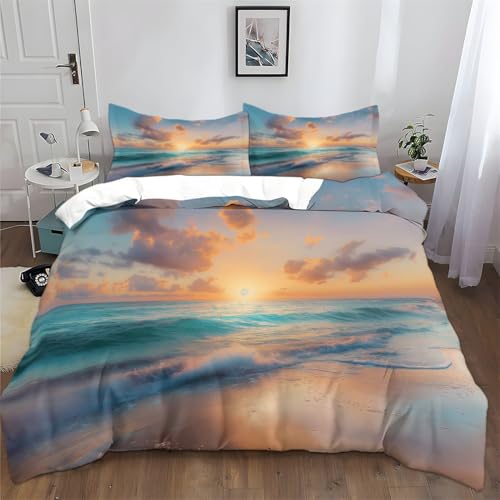 Srigzcaly Bettwäsche-Set Karibischer Inselstrand Print Musterdesign mit Reißverschluss, TüRkis Bettbezug Set Microfaser 135x200 cm Modern Schlafzimmer Dekor Baumwolle Bettwäsche Srigzcaly Bettwäsche-Set Karibischer Inselstrand Print Musterdesign mit Reißverschluss, TüRkis Bettbezug Set Microfaser 135x200 cm Modern Schlafzimmer Dekor Baumwolle Bettwäsche von Srigzcaly
