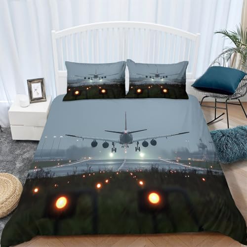 Srigzcaly Flughafen Landebahn und Flugzeugliebhaber Bettwäsche 135 x 200 cm Set 3 Teilig, Mehrfarbig ÖKO TEX Wendebettwäsche Weich Mikrofaser Bettbezug und 2 Kissenbezüge 80x80cm mit Reißverschluss Srigzcaly Flughafen Landebahn und Flugzeugliebhaber Bettwäsche 135 x 200 cm Set 3 Teilig, Mehrfarbig ÖKO TEX Wendebettwäsche Weich Mikrofaser Bettbezug und 2 Kissenbezüge 80x80cm mit Reißverschluss von Srigzcaly