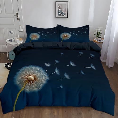Srigzcaly Natur Pflanze Pusteblume im Wind 135x200 cm Bettwäsche Set mit Reißverschluss, Dunkelblau-Schwarz Bettbezug für Jungen Mädchen Mikrofaser Betten Set mit 2 Kissenbezug 80x80cm Srigzcaly Natur Pflanze Pusteblume im Wind 135x200 cm Bettwäsche Set mit Reißverschluss, Dunkelblau-Schwarz Bettbezug für Jungen Mädchen Mikrofaser Betten Set mit 2 Kissenbezug 80x80cm von Srigzcaly