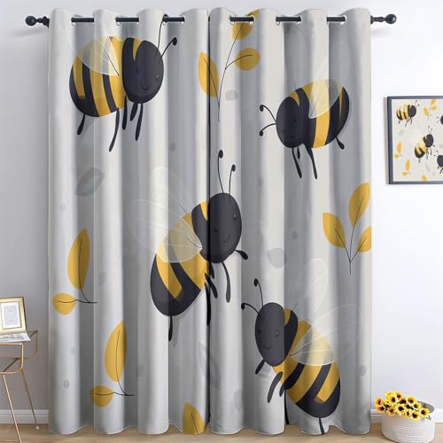 Srigzcaly Vorhänge Blickdicht 2er Set B150 x H166 cm Anime Hummel Weicher Thermo Kälteschutz Schallschutz gardinen mit ösen Verdunklungsvorhänge grau für Schlafzimmer Wohnzimmer Srigzcaly Vorhänge Blickdicht 2er Set B150 x H166 cm Anime Hummel Weicher Thermo Kälteschutz Schallschutz gardinen mit ösen Verdunklungsvorhänge grau für Schlafzimmer Wohnzimmer von Srigzcaly