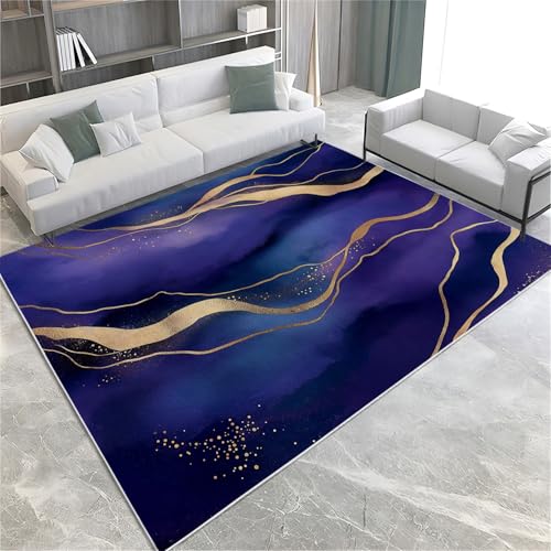 Superweicher Teppich kinderzimmer 180x240cm Goldene Linien Blau-Violett Aquarellmalerei Antirutsch Teppich Schlafzimmer-Rechteckteppich, Lila Wohnzimmer-Teppich Balkon-Bodenmatte kinderteppich Superweicher Teppich kinderzimmer 180x240cm Goldene Linien Blau-Violett Aquarellmalerei Antirutsch Teppich Schlafzimmer-Rechteckteppich, Lila Wohnzimmer-Teppich Balkon-Bodenmatte kinderteppich von Srigzcaly