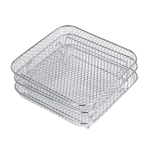Foodi 8L Stapelbarer Dörrständer aus Edelstahl, Kompatibel mit Heißluftfritteuse (Quadratisch 20 cm * 20 cm * 9 cm) von Srliya