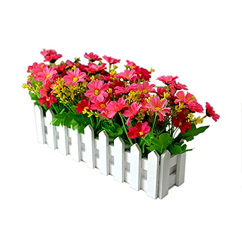 Künstliches Gänseblümchen-Blumen-Set Im Lattenzaun-Topf, Künstliche Wildblumen-Seide, Künstliche Blumenpflanze die Dekoration von Zuhause und Büro Im Freien (A3) von Srliya