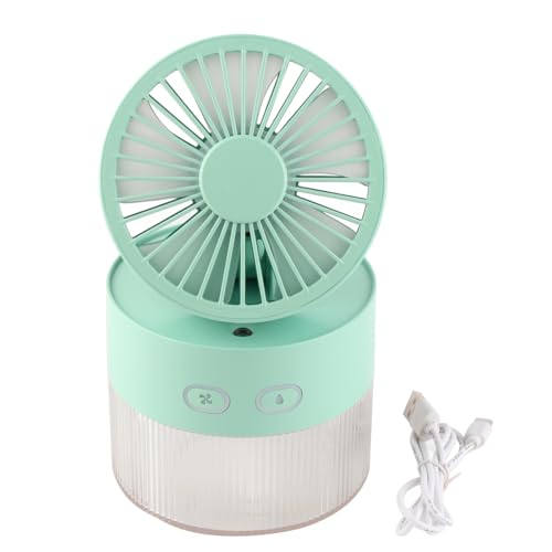 Mini Wassergekühlter Ventilator, Faltbarer Kleiner Schreibtischkühler, ABS-USB-Sprühnebel, Elektrischer Ventilator für Heimbibliothek, Büro (Grün) von Srliya