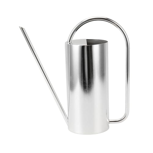 Pflanzen-Gießkanne, Langer Auslauf, 1500 Ml, Großes Fassungsvermögen, Gießkessel, Edelstahltopf, Gartenbedarf (Edelstahlfarbe) von Srliya